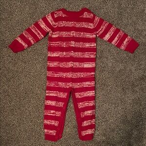 Cat & Jack, Red and White Striped Sweater One Piece, 18 Months